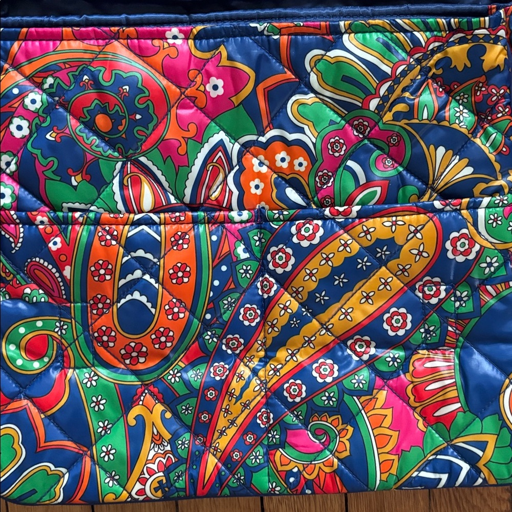 Vera Bradley Colorful Quilted Messenger Bag - Blue Trim. NWOT - Picture 3 of 4